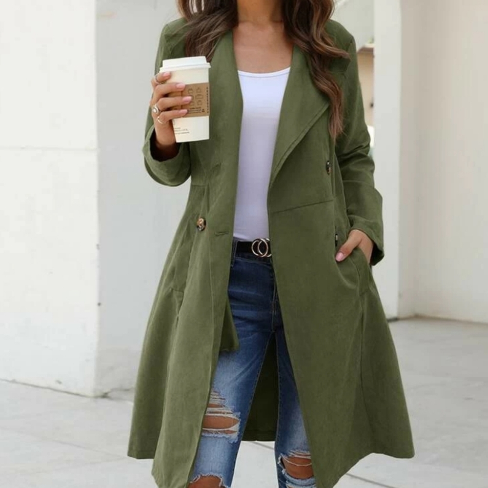 Double Breasted Pocket Side Coat